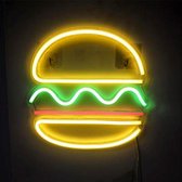 Siècle des Lumières néon rétro – Facile à accrocher – Burger – Jaune/Vert