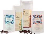 MyBali Coffee, Gourmet pakket, 2 kg, (H)eerlijke Indonesische koffie. Direct Trade. Box bestaande uit 4 soorten koffie (2 kg totaal). Espresso , Crema, Balistar & Lintong. Indonesi