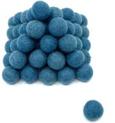 MooiVilt - viltballetjes - 30 stuks - blauwgrijs - 2,2cm - hobby - wolvilt - handwerk - wolkralen - handgemaakt - creatief - Fairtrade