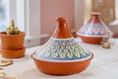 Handgemaakte Marokkaanse Kook Tajine voor Inductie, Gas, Oven - Bohemian Groen XL