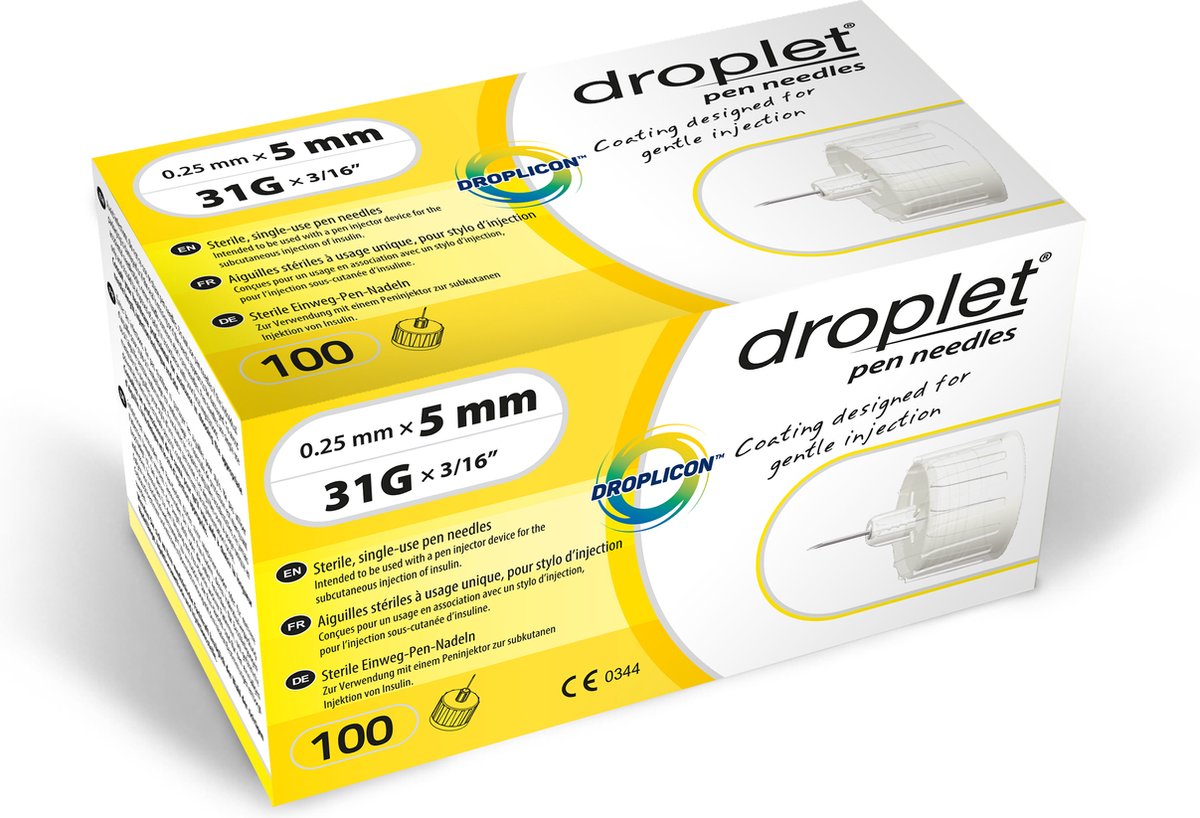 Goedkoopste Insuline pennaald Droplet 5MM 31G (100 pennaalden per verpakking