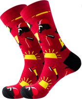 JustSockIt Brandweer sokken - Sokken - Leuke sokken - Brandweer - Cadeau - Cadeau voor mannen - Cadeau voor vrouwen - Verjaardag cadeau - Beroepen