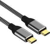 USB C kabel - 3.2 Gen 1x2 - 10 Gb/s snelheid - Nylon mantel - Grijs - 1.5 meter - Allteq