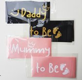 Set met 2 sjerpen Daddy to Be zwart en Mummy to Be roze - babyshower - genderreveal - sjerp