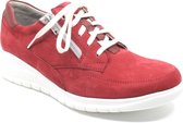 Durea 6242 Rood Nubuck Veterschoen met rits Smal Wijdte E