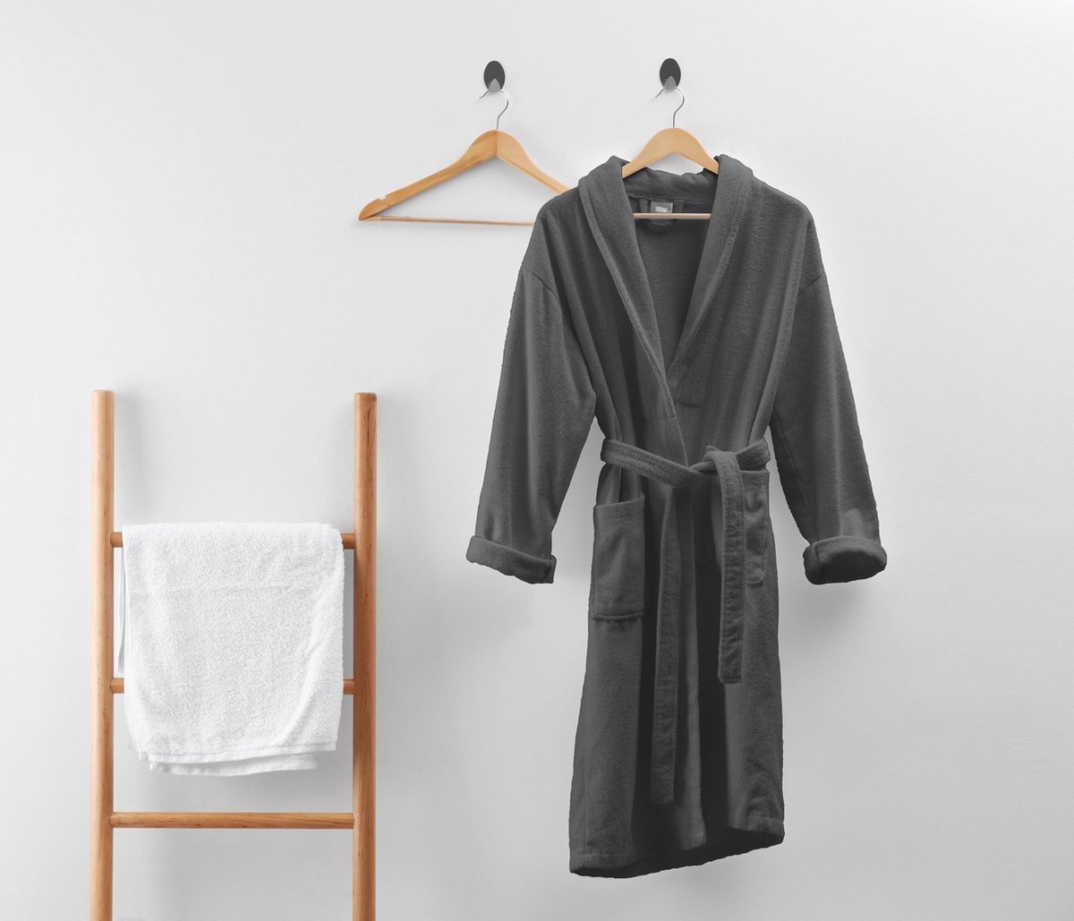 Dreamhouse Soft Terry - Badjas - Katoen badstof - L/XL - Antraciet - Ultra zacht en warm