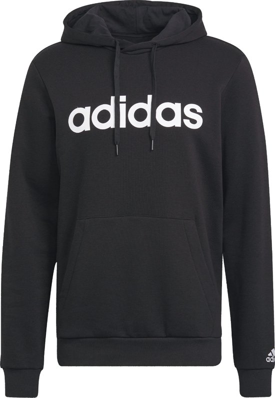 Adidas Essentials Linear Logo Hoodie GK9057, Mannen, Zwart, Sweatshirt, maat: