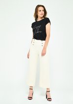 LOLALIZA T-shirt met tekst - Zwart - Maat XS