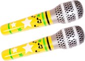Set van 2x stuks opblaasbare speelgoed/party mega microfoon 88 cm