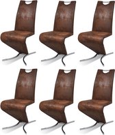Medina Eetkamerstoelen 6 st kunstleer bruin