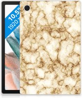 Hoesje Samsung Galaxy Tab A8 2021 TPU Case Marmer Goud met transparant zijkanten