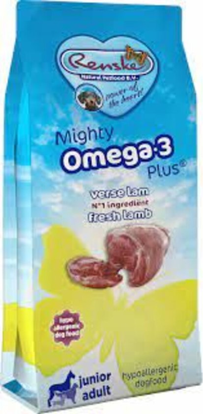 Renske Mighty Omega Plus Krokant Hondenvoer Lam 600 gr