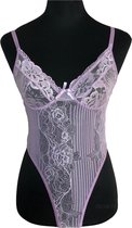 Lace body lila | M | lingerie bodysuit kant