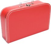 Kinderkoffer 35cm Rood - Logeerkoffer - Kartonnen koffer - Speelkoffer - Poppenkoffer- Opbergen - Cadeau - Decoratie