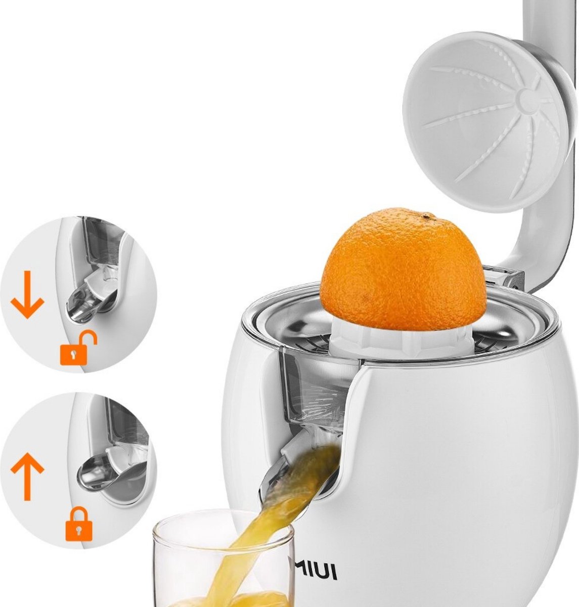 Elektrische citruspers, elektrische citruspers, draagbare sapcentrifuge met USB-aansluiting, voor sinaasappels, citroenen, citrusvruchten
