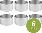Veluw® Kookring / Voedselring / Garneercirkel - Rond - RVS - Ø6x(H)4,5cm ( Set van 6 )