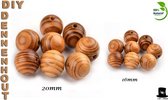 Bob Online ™ - 10 Stuks – 20mm + 10 Stuks 16mm Dennenhout Kralen – Hobby Kralen – Houten Kralen – 10 Pieces – 20mm + 10 Pcs – 16mm Pine Wood Beads – Natuurlijke Houten Kleur Kralen