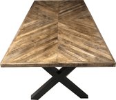 Eettafel Mango Nora - Rechthoek - Visgraat - X-poot - 260 cm