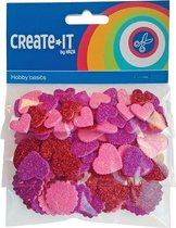 Create It Hobbyset Foam Hartjes Glitter