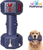 PetPetrol Honden speelgoed -Dumbbell -Geschikt voor kleine en middelgrote honden- Tanden schoonmaken- Kauwen- Haltervorm- Blauw- Natuurrubber met Ananas smaak