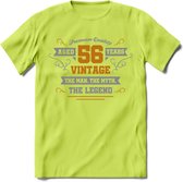 56 Jaar Legend T-Shirt | Goud - Zilver | Grappig Verjaardag Cadeau | Dames - Heren | - Groen - 3XL