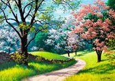 Diamond Painting Lente in de heuvels  55 x 40 ronde steentjes