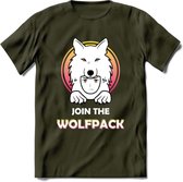 Saitama T-Shirt | Wolfpack Crypto ethereum Heren / Dames | bitcoin munt cadeau - Leger Groen - XXL