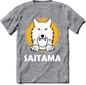 Saitama T-Shirt | Wolfpack Crypto ethereum Heren / Dames | bitcoin munt cadeau - Donker Grijs - Gemaleerd - L