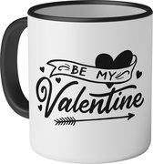 Mok met tekst: Be my valentine - Valentijnsdag Cadeautje - 330ml