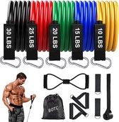 Set van 5 weerstandsbanden - Fitness Elastiek - Resistance Band - Sportelastieken - totaal 40 KG