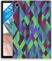 Tablet Hoes Samsung Galaxy Tab A8 2021 TPU Silicone Case Abstract Groen Blauw met transparant zijkanten