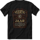 40 Jaar Legendarisch Gerijpt T-Shirt | Roest - Ivoor | Grappig Verjaardag Cadeau | Dames - Heren | - Zwart - XXL