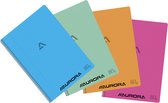 Aurora Spiraal Schrift A4 formaat, gelinieerd, gekleurde PP omslag, pak van 10 stuks