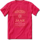 100 Jaar Legendarisch Gerijpt T-Shirt | Roest - Ivoor | Grappig Verjaardag Cadeau | Dames - Heren | - Roze - XL