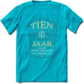 10 Jaar Legendarisch Gerijpt T-Shirt | Grijs - Ivoor | Grappig Verjaardag Cadeau | Dames - Heren | - Blauw - S