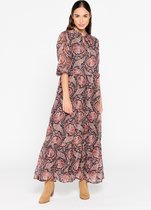 LOLALIZA Maxi jurk met paisley print - Zwart - Maat 44
