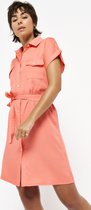LOLALIZA Overhemd jurk met ceintuur - Roze - Maat 44