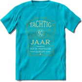 80 Jaar Legendarisch Gerijpt T-Shirt | Okergeel - Ivoor | Grappig Verjaardag Cadeau | Dames - Heren | - Blauw - M