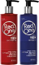 2-pack Mix Voordeelbundel Red One Aftershave Cream Cologne 400ml + Cosmeticall Stylingkam - Revitaliserend en Verkoelend - Eau de Cologne - Kolonya - Intense Frisheid - Voorkom Hui