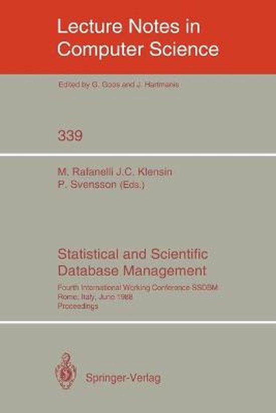 Statistical and Scientific Database Management - cover