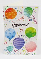 Verjaardag wenskaarten ballonnen 3D gefeliciteerd 6 stuks - Felicitatie kaarten - Gefeliciteerd kaarten