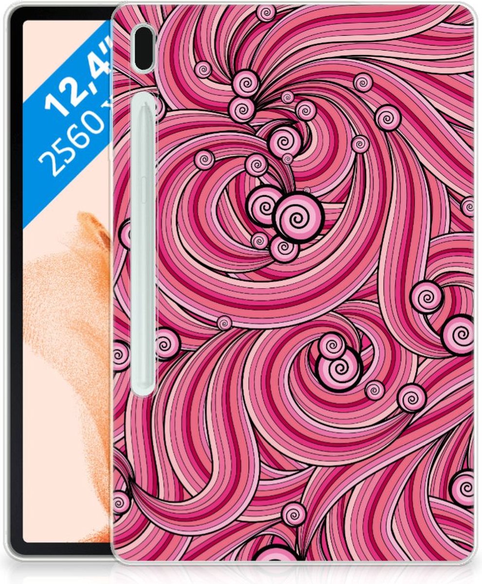 Samsung Galaxy Tab S7FE Tablethoes Swirl Pink
