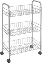 Tomado Metaltex Keuken/Badkamer Opbergtrolley Lugano 41x23x63 cm Wieltjes