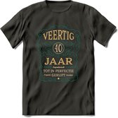 40 Jaar Legendarisch Gerijpt T-Shirt | Aqua - Ivoor | Grappig Verjaardag Cadeau | Dames - Heren | - Donker Grijs - 3XL