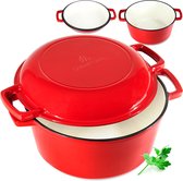 Sparkflame Emaille gietijzeren pan met deksel - hoogwaardig en duurzaam - zorgt voor ware smaakexplosies - ideaal als braadpan, stoofpan, broodbakvorm of pan