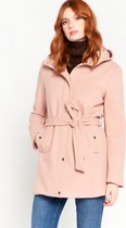 LOLALIZA Halflange duffelcoat met capuchon - Nude - Maat M