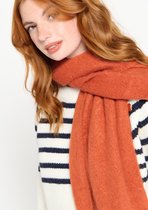 LOLALIZA Zachte sjaal met franjes - Roest - Maat One size