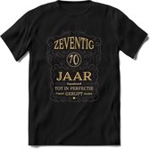 70 Jaar Legendarisch Gerijpt T-Shirt | Grijs - Ivoor | Grappig Verjaardag Cadeau | Dames - Heren | - Zwart - S