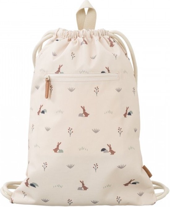 Fresk Zwemtas Meisjes – 38 x 27 cm – Gymtas – Waterafstotende Strandrugzak voor Kinderen – Zwemzak met Ophanglus – Zandkleurig - Rabbit