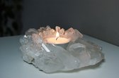 Bergkristal theelichthouder met kristalpunten | sfeerverlichting, edelstenen & kristallen | FLOATY STONE